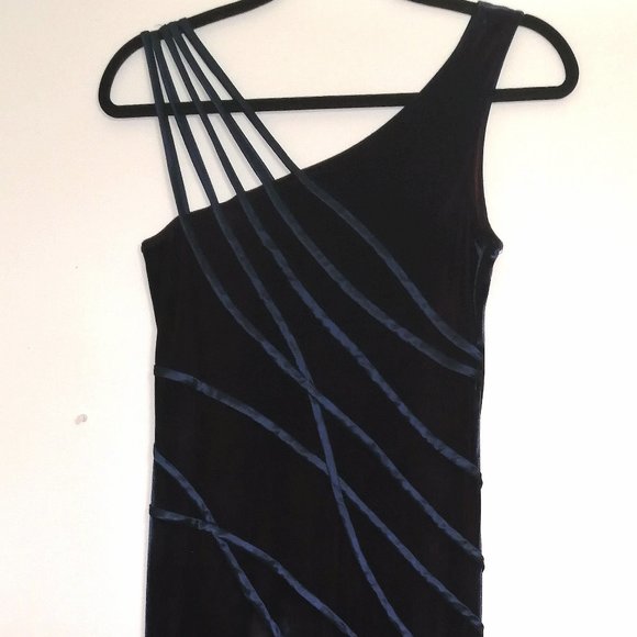 Long color changing velvet evening dress - Picture 2 of 8